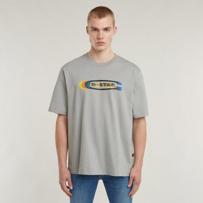 Kleurverschuiving Old Skool Logo Boxy T-shirt Kleurverschuiving Old Skool Logo Boxy T-shirt
