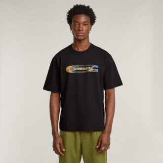 Kleurverschuiving Old Skool Logo Boxy T-shirt