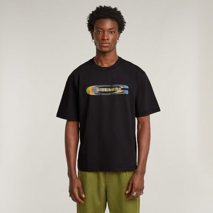 Kleurverschuiving Old Skool Logo Boxy T-shirt Kleurverschuiving Old Skool Logo Boxy T-shirt
