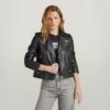 Leren bikerjack