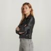 Leren bikerjack