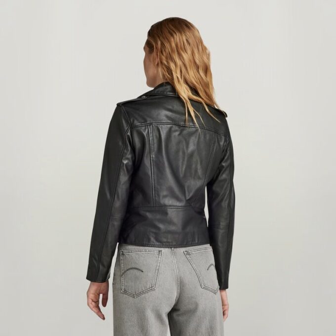 Leren bikerjack