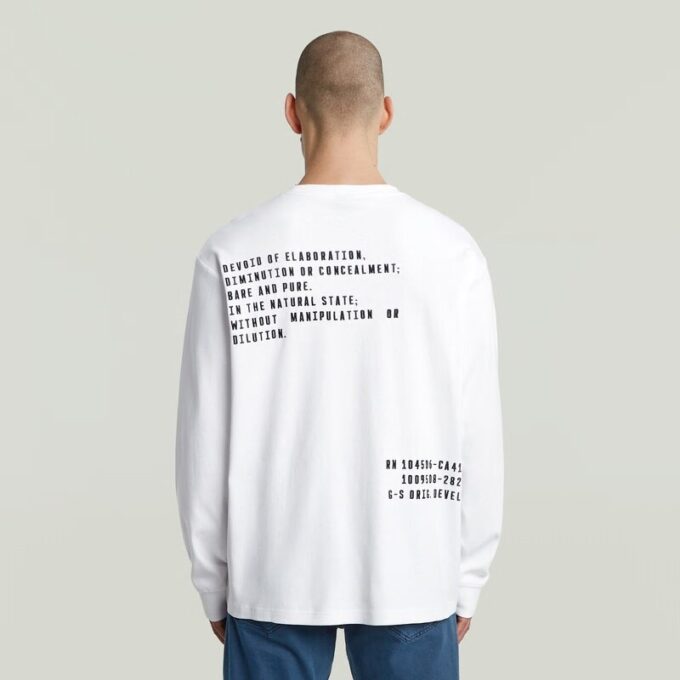 Losse T-shirt met geborduurde tekst op de achterkant