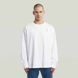 Losse T-shirt met geborduurde tekst op de achterkant