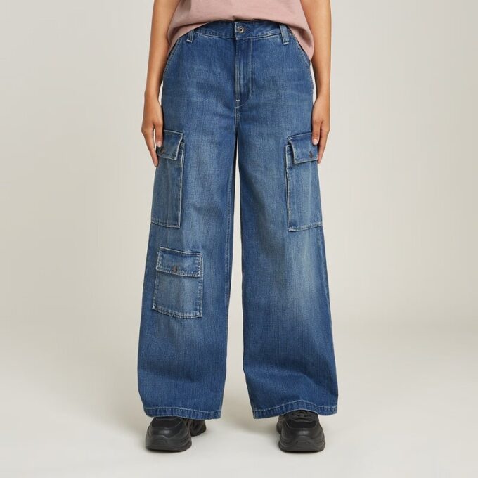 Mega Cargo Broek Denim Mega Cargo Broek Denim