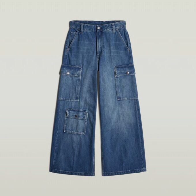 Mega Cargo Broek Denim Mega Cargo Broek Denim