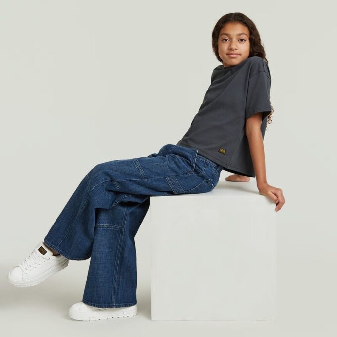 Meisjes Bowey 3D Extreme Carpenter Loose Jeans Meisjes Bowey 3D Extreme Carpenter Loose Jeans