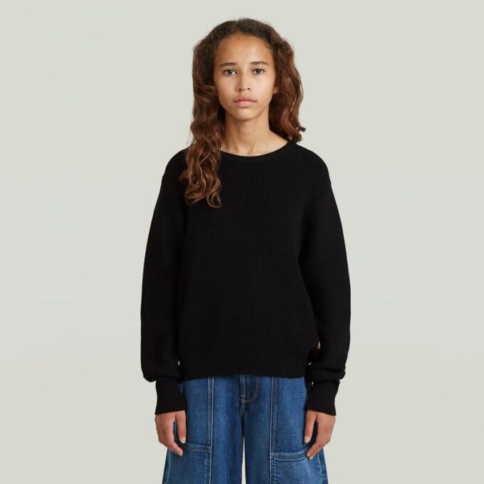 Meisjes cropped crew knit