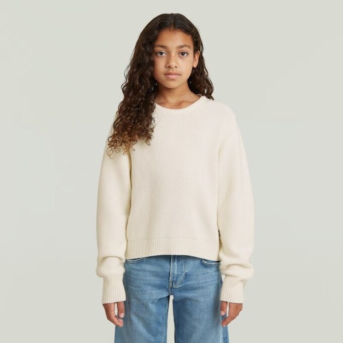 Meisjes cropped crew knit