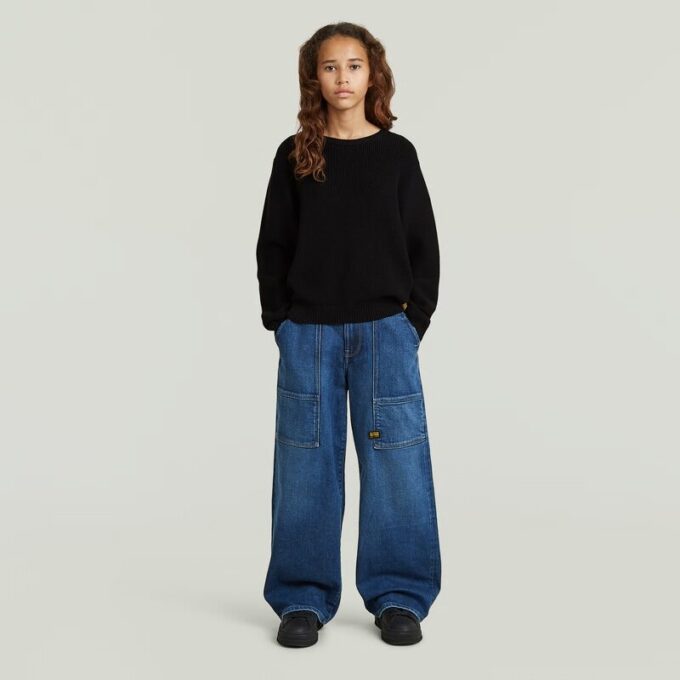 Meisjes cropped crew knit