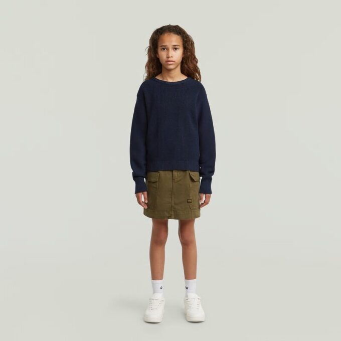 Meisjes cropped crew knit Meisjes cropped crew knit