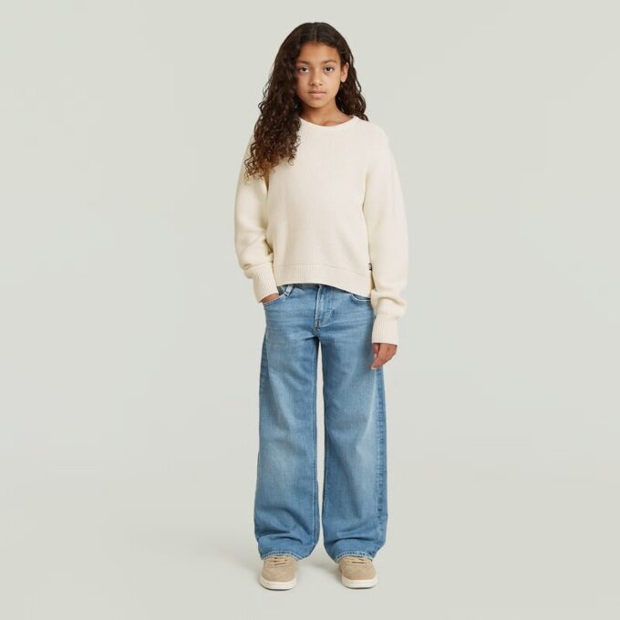 Meisjes cropped crew knit