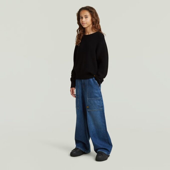 Meisjes cropped crew knit