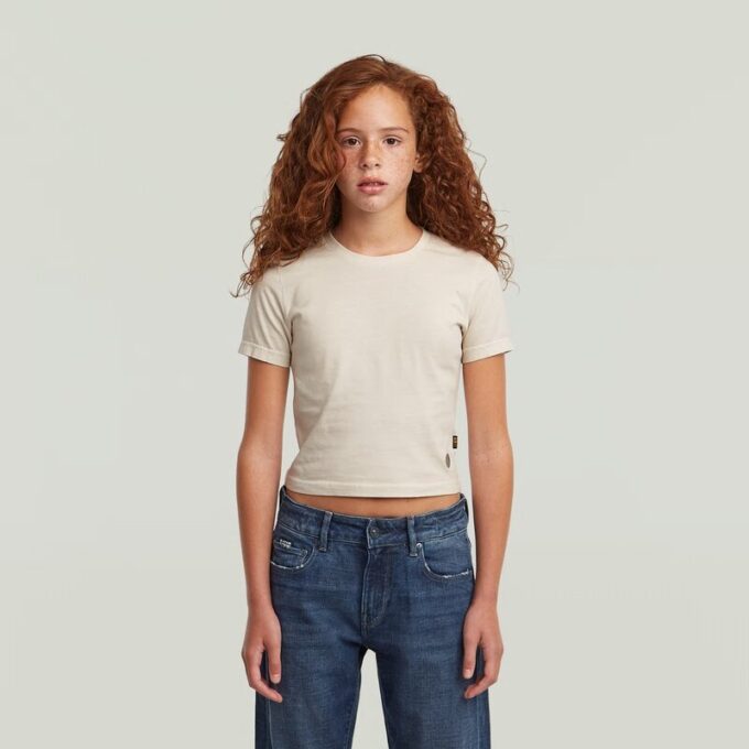 Meisjes cropped mini slim T-shirt