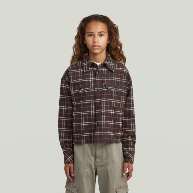 Meisjes cropped pocket shirt Meisjes cropped pocket shirt