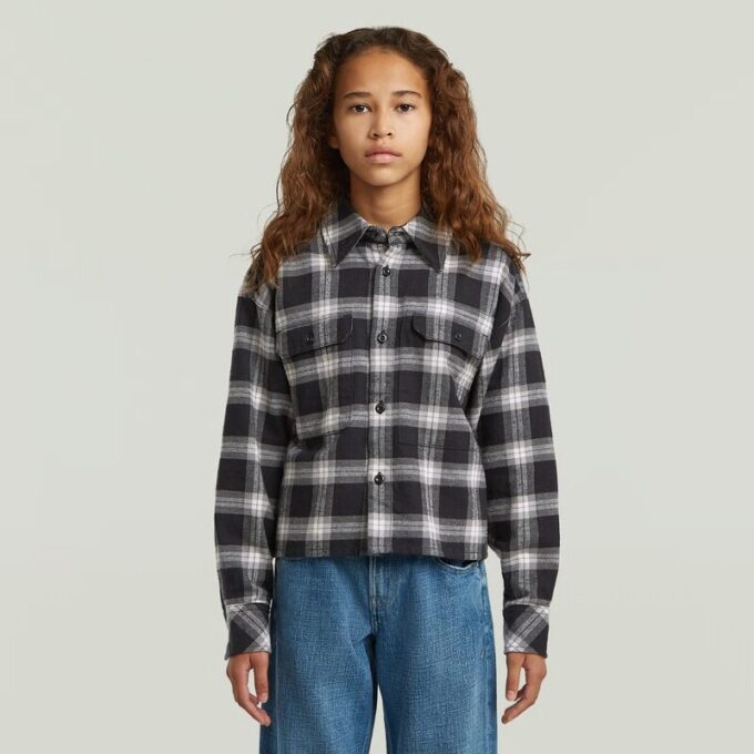 Meisjes cropped pocket shirt Meisjes cropped pocket shirt