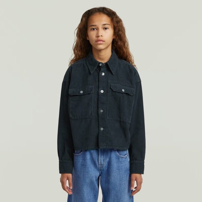 Meisjes cropped pocket shirt Meisjes cropped pocket shirt