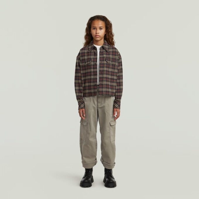 Meisjes cropped pocket shirt Meisjes cropped pocket shirt