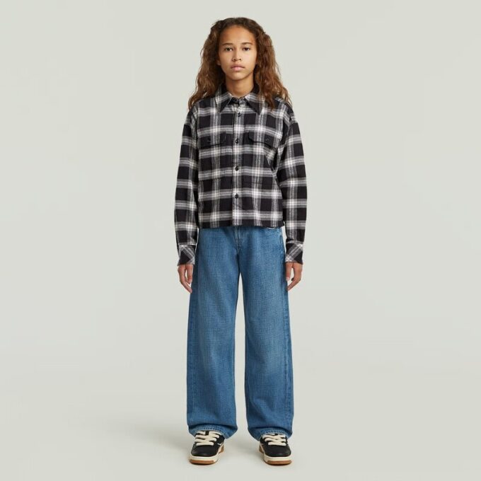 Meisjes cropped pocket shirt Meisjes cropped pocket shirt