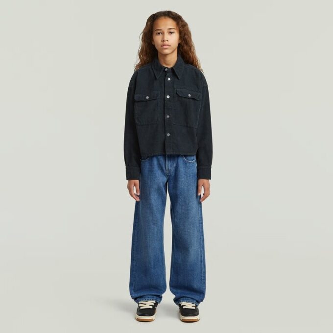 Meisjes cropped pocket shirt Meisjes cropped pocket shirt