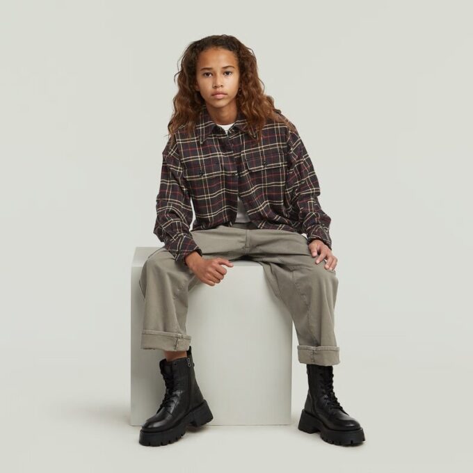 Meisjes cropped pocket shirt Meisjes cropped pocket shirt