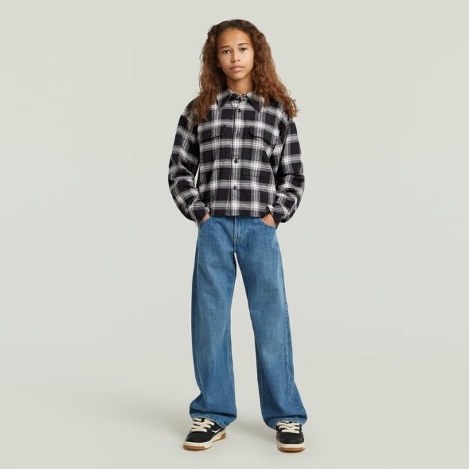 Meisjes cropped pocket shirt Meisjes cropped pocket shirt