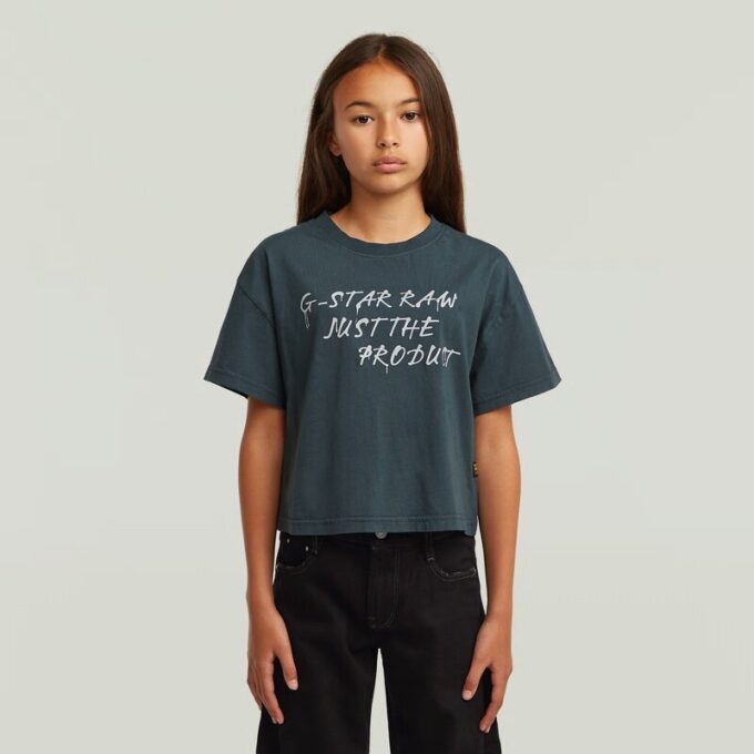 Meisjes cropped relaxed T-shirt