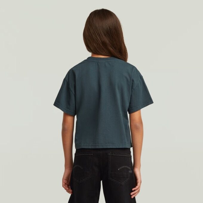Meisjes cropped relaxed T-shirt