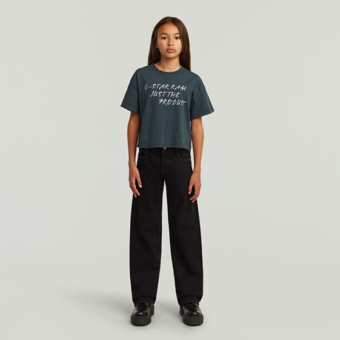 Meisjes cropped relaxed T-shirt