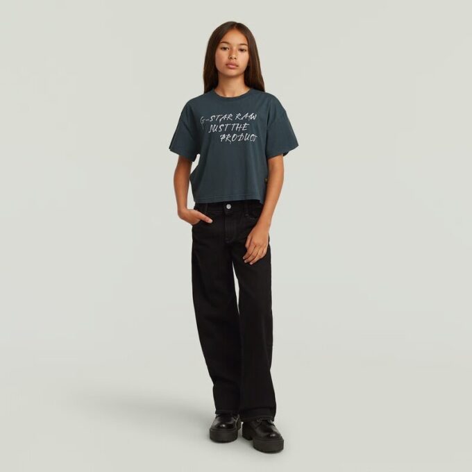 Meisjes cropped relaxed T-shirt