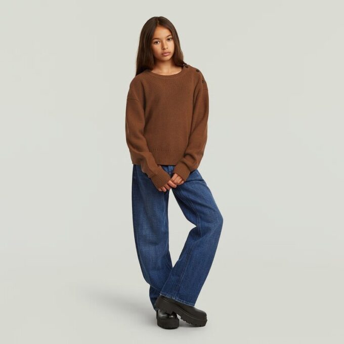 Meisjes Fisherman Crop Knit