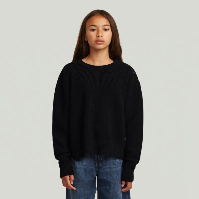Meisjes Fisherman Crop Knit Cardigan