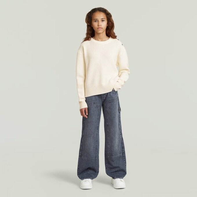 Meisjes Fisherman Crop Knit Cardigan