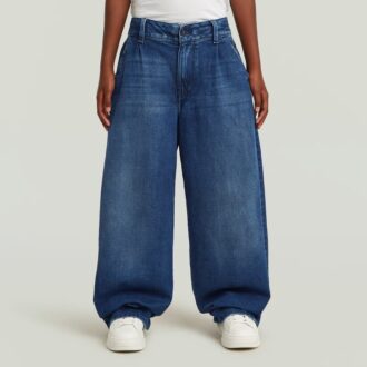Meisjes geplooide barrel chino losse jeans