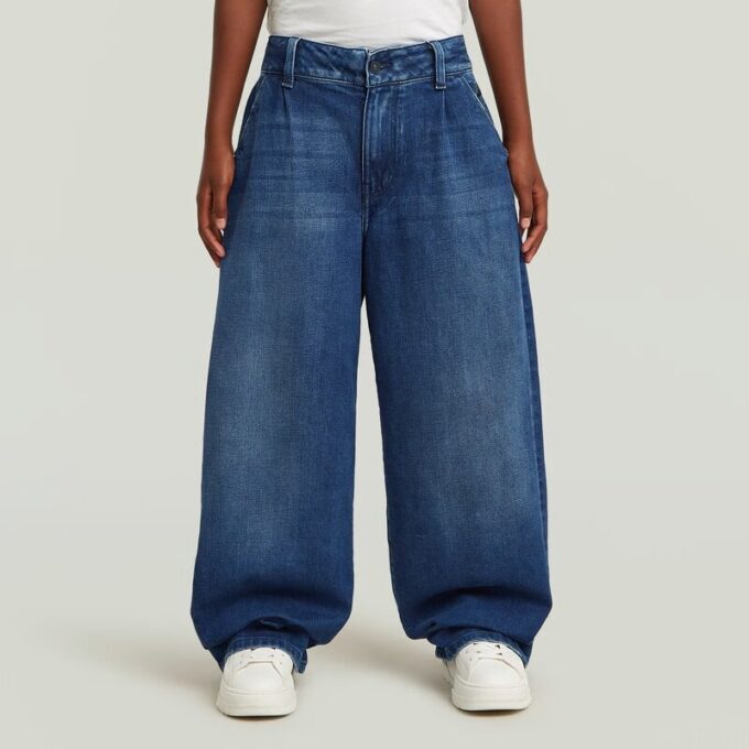 Meisjes geplooide barrel chino losse jeans Meisjes geplooide barrel chino losse jeans
