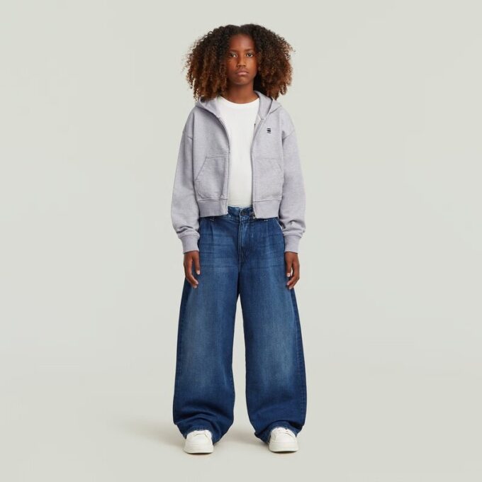 Meisjes geplooide barrel chino losse jeans Meisjes geplooide barrel chino losse jeans