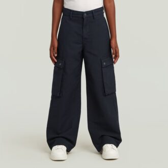 Meisjes hoge taille cargobroek