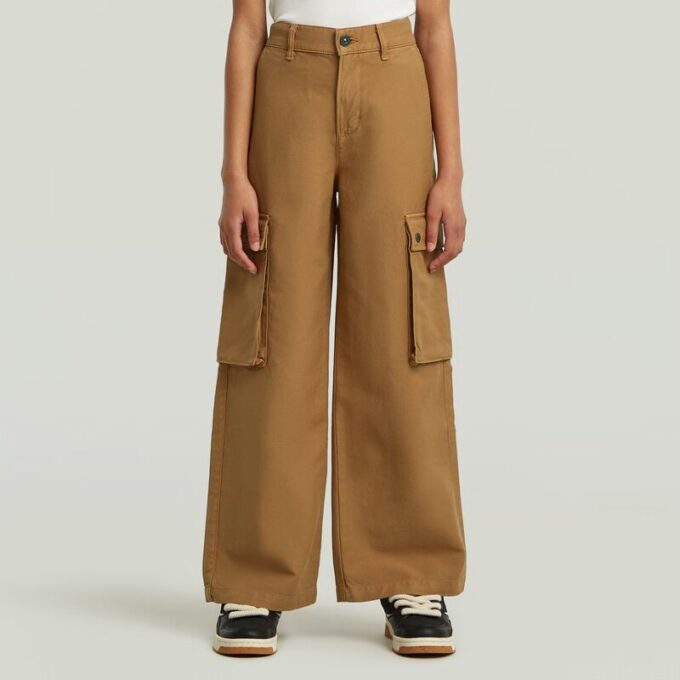 Meisjes hoge taille cargobroek Meisjes hoge taille cargobroek