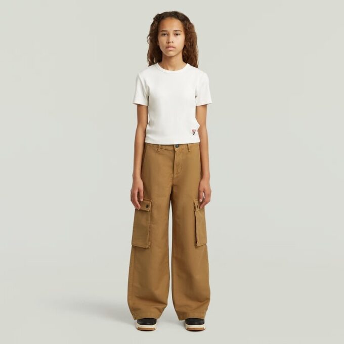 Meisjes hoge taille cargobroek Meisjes hoge taille cargobroek