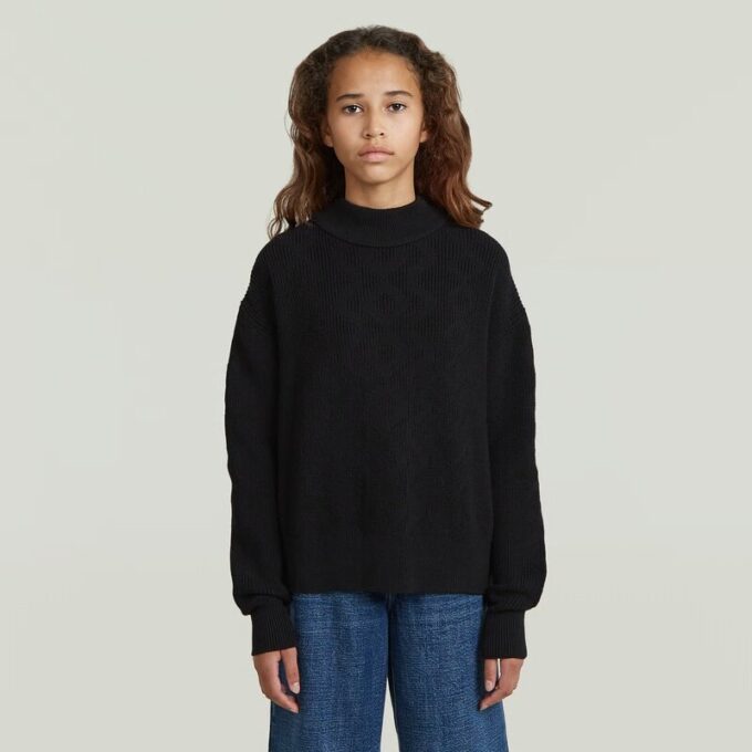 Meisjes moderne kabelgebreide cardigan Meisjes moderne kabelgebreide cardigan