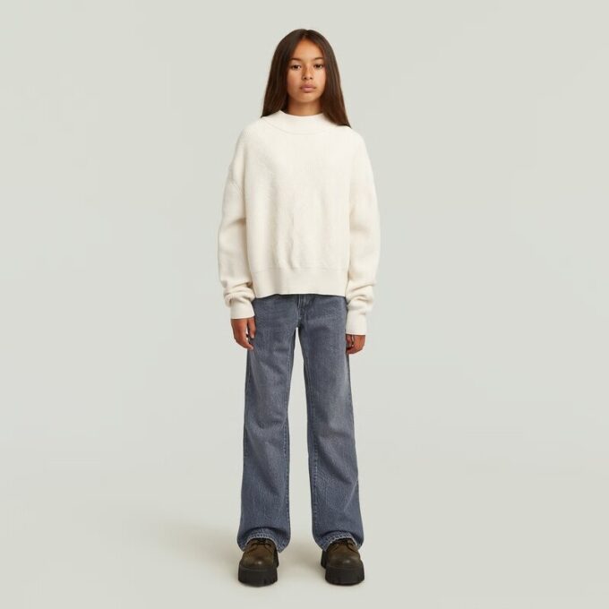 Meisjes moderne kabelgebreide cardigan Meisjes moderne kabelgebreide cardigan