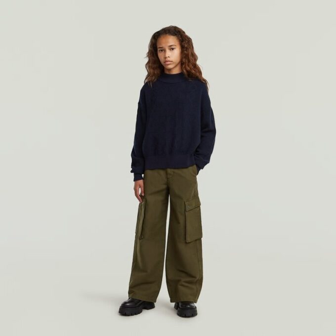 Meisjes moderne kabelgebreide cardigan Meisjes moderne kabelgebreide cardigan
