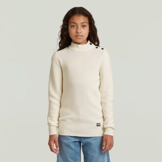 Meisjes ronde knoop gebreide cardigan