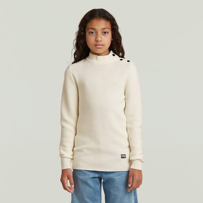 Meisjes ronde knoop gebreide cardigan
