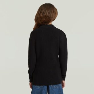 Meisjes ronde knoop gebreide cardigan