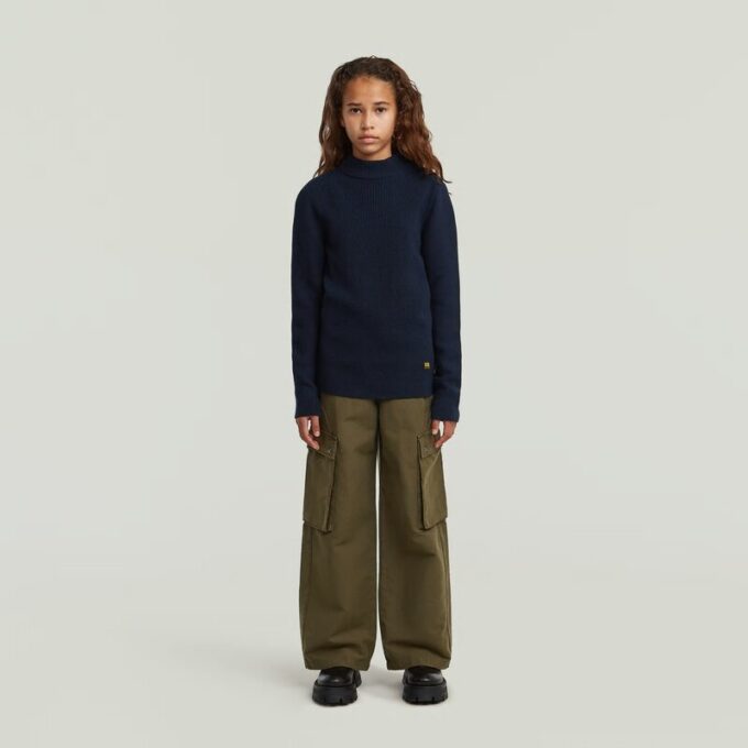 Meisjes ronde knoop gebreide cardigan