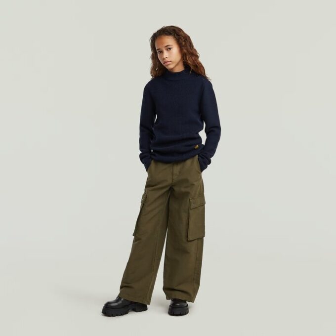 Meisjes ronde knoop gebreide cardigan