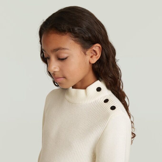 Meisjes ronde knoop gebreide cardigan