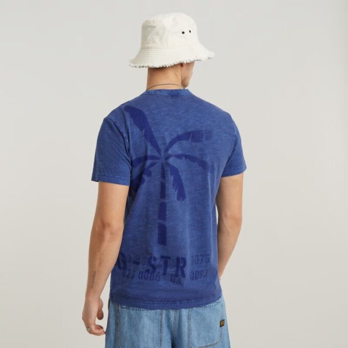 Musa Palm Stencil Pigment Dye T-shirt Musa Palm Stencil Pigment Dye T-shirt