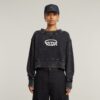 Overdyed Cropped Logo Losse Trui Overdyed Cropped Logo Losse Trui